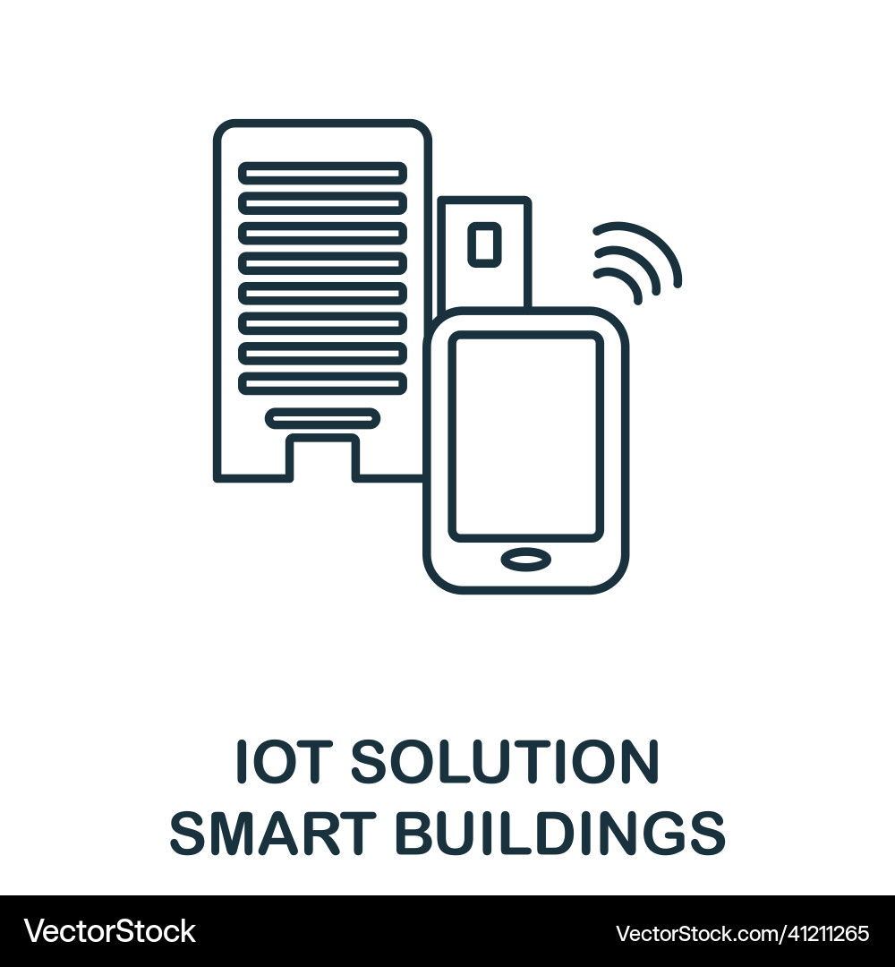 Smart buildings icon line element from iot Smart buildings icon line element from iot vector image