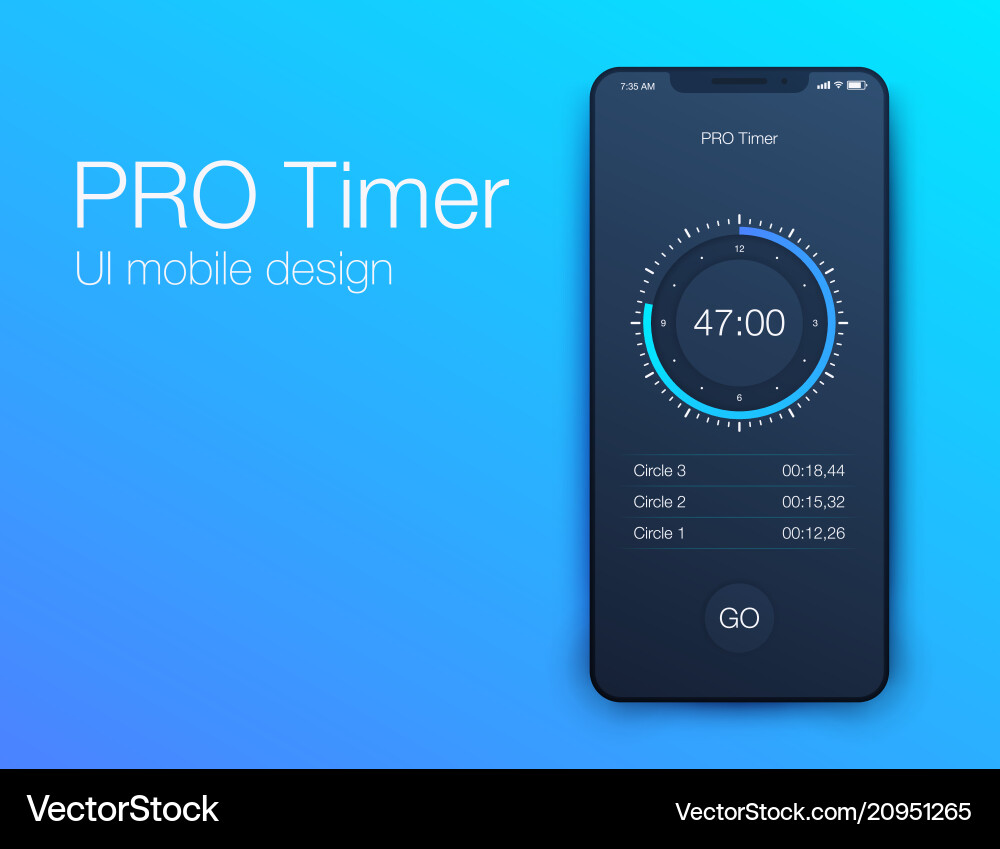 Timer application ui design concept Timer application ui design concept vector image
