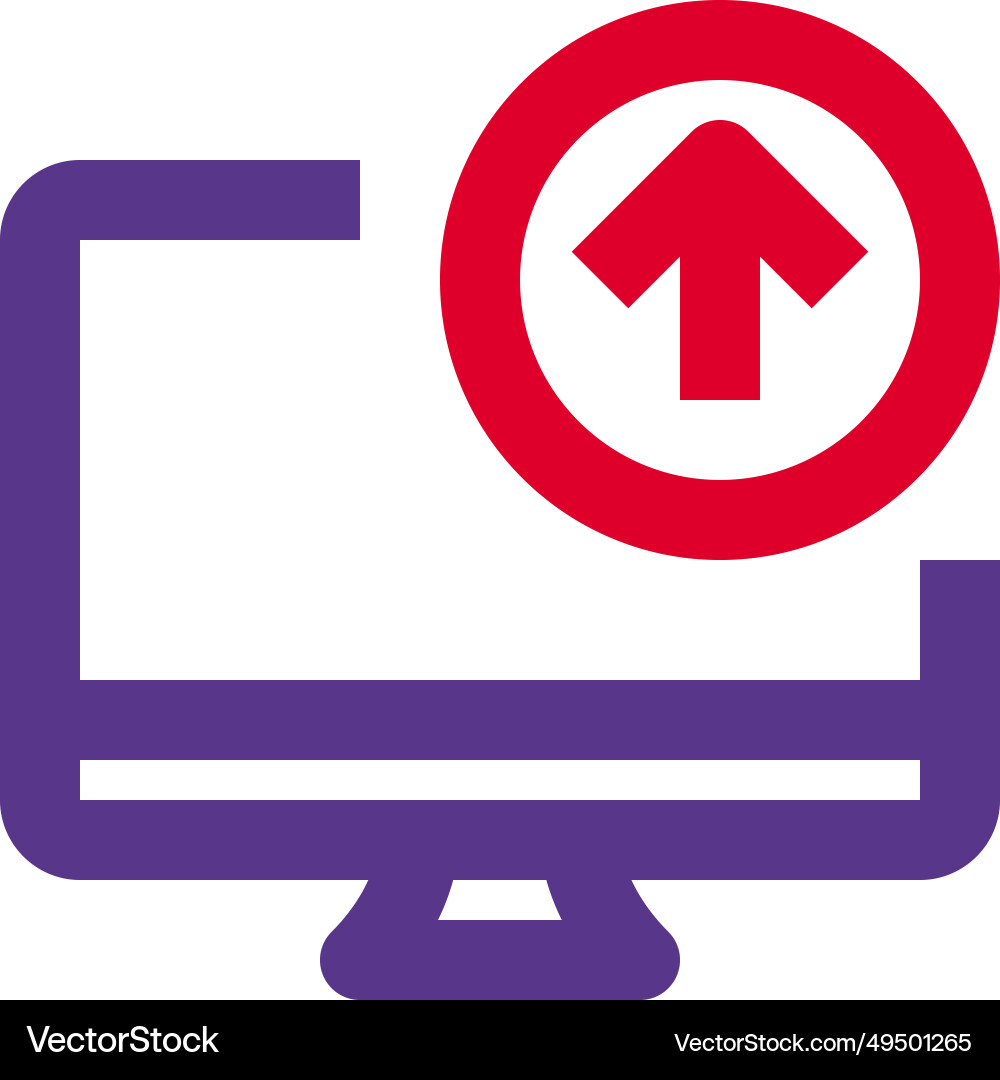 Uploading data from computer to online storage vector image
