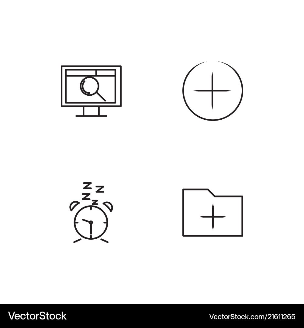 User interface linear icons set simple outline vector image