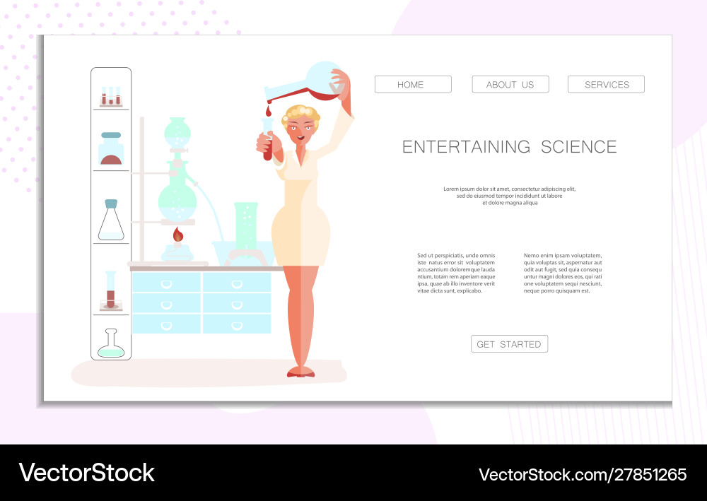 Web page for entertaining science Vector Image