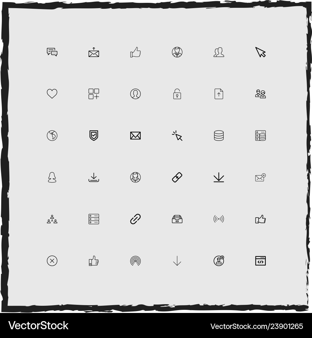 Web simple linear icons set Vector Image