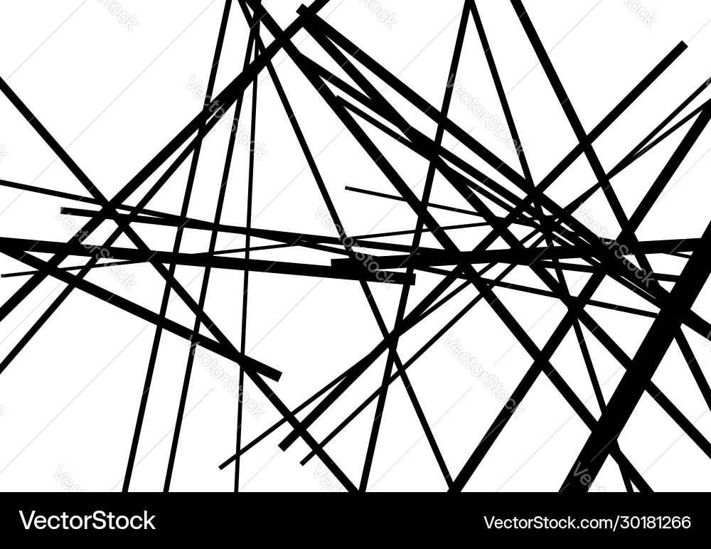 Abstract geometric art with random chaotic lines Vector Image