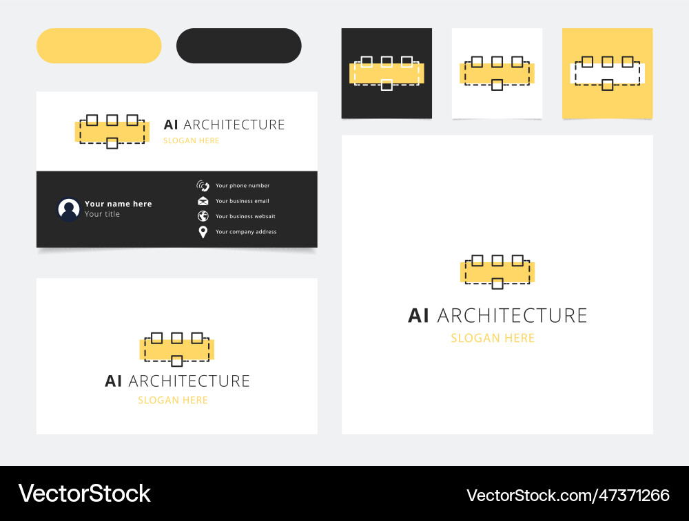 Ai architecture logo design with editable slogan Ai architecture logo design with editable slogan vector image