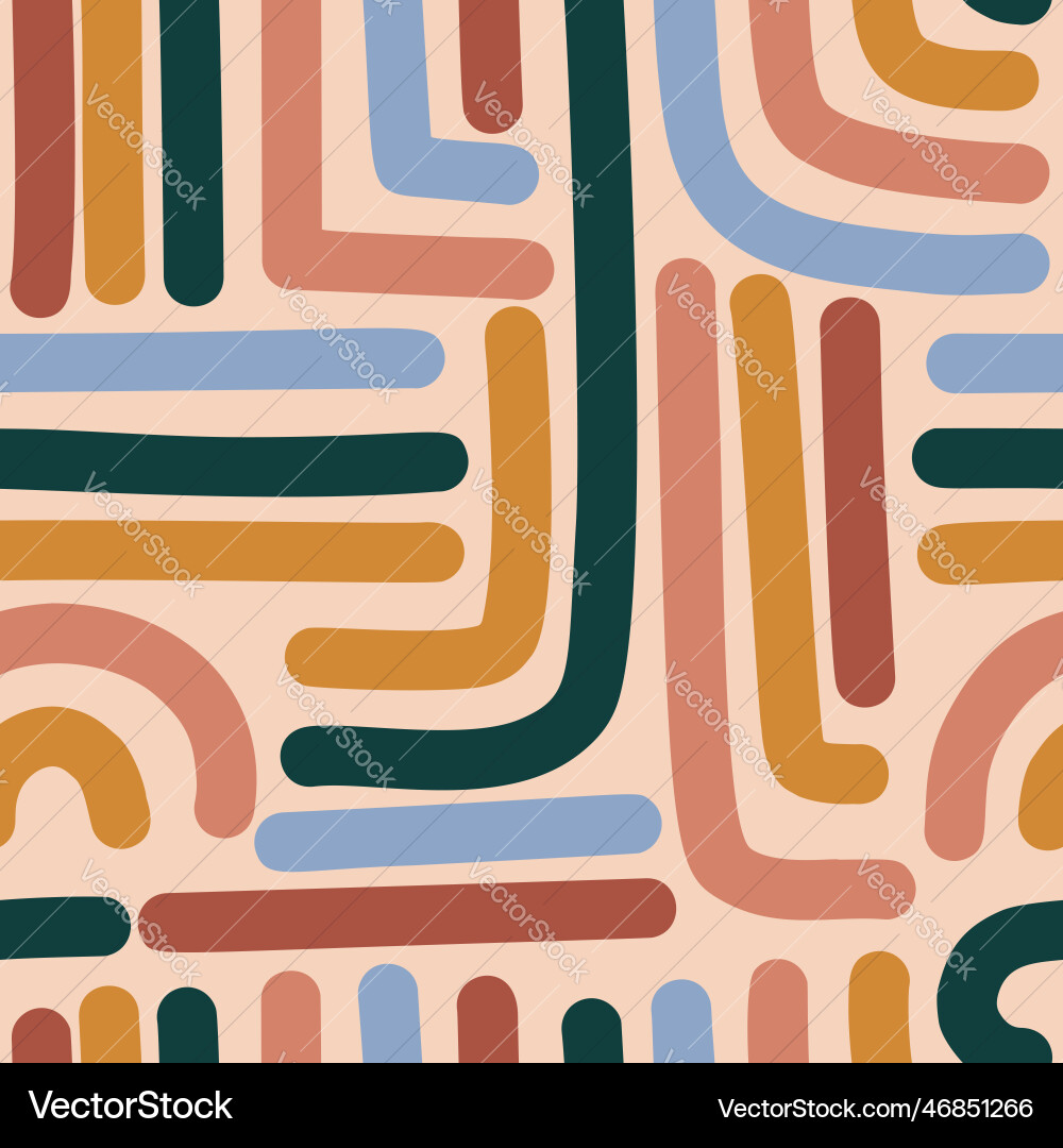 Boho lines abstract seamless pattern Boho lines abstract seamless pattern Vector Image