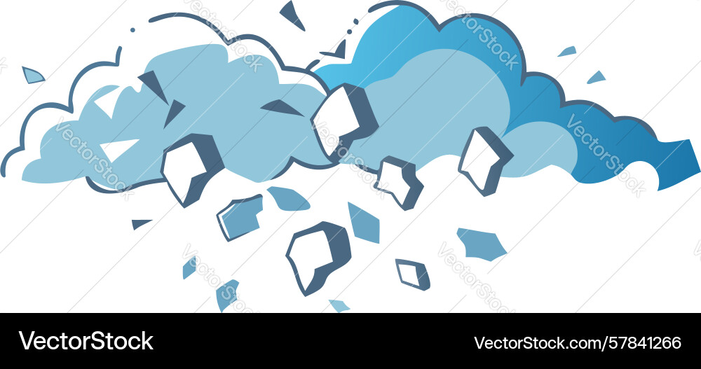 Cloud data disruption system failure Vector Image