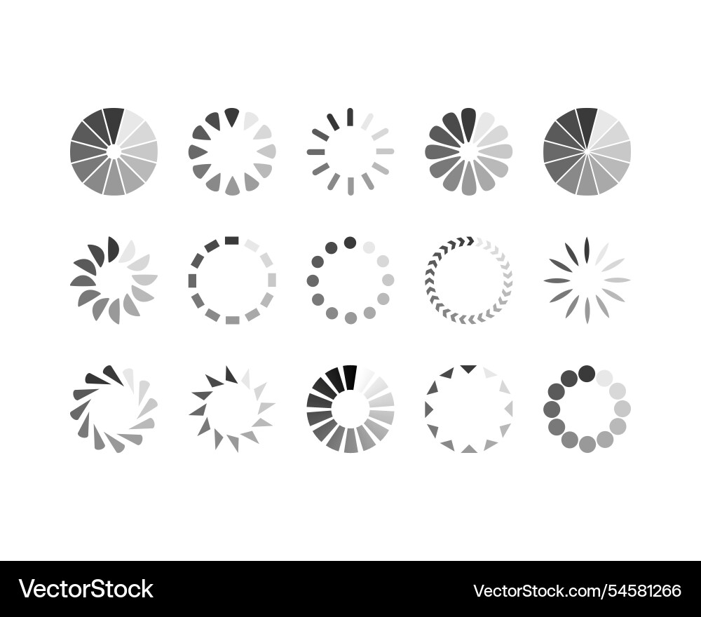 Collection loading bar status icon set of loaded Collection loading bar status icon set of loaded vector image