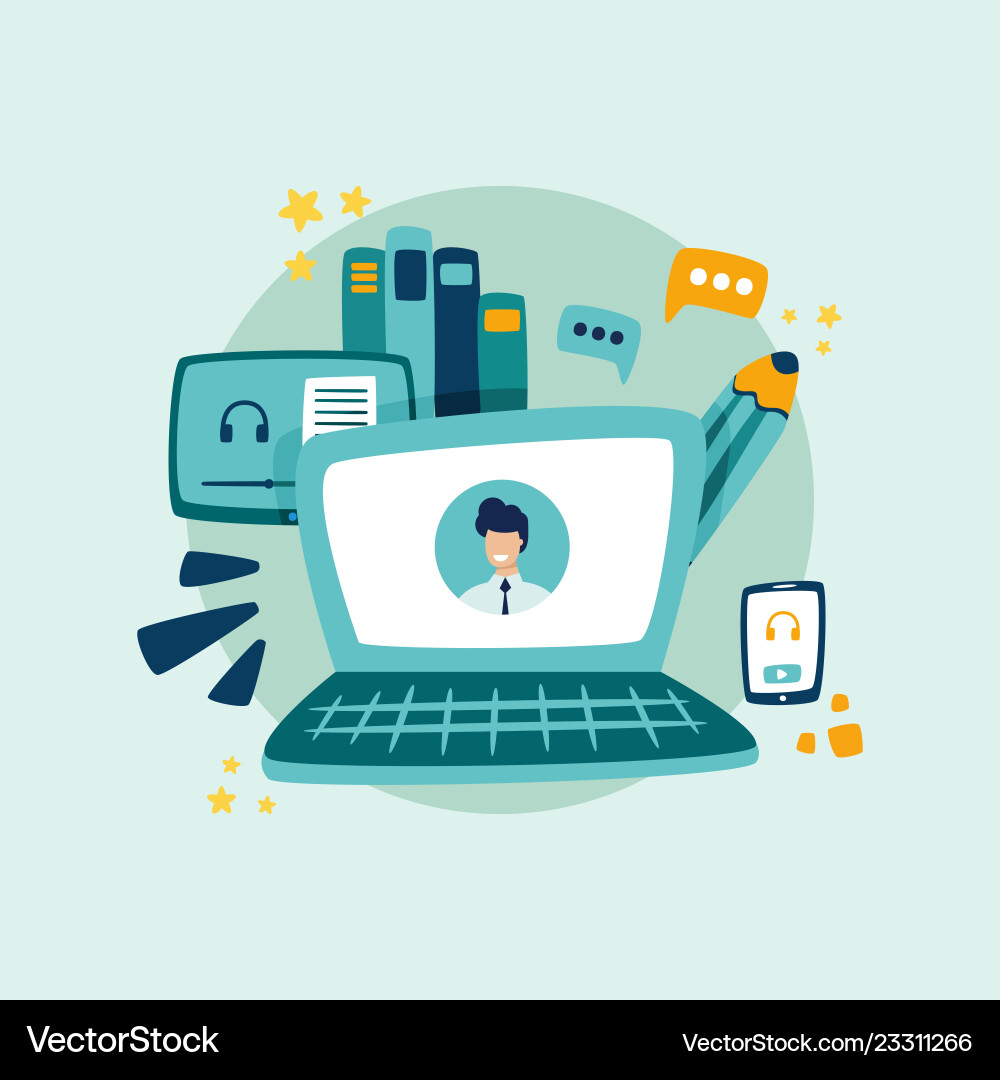 Course content and learning management systems Course content and learning management systems vector image