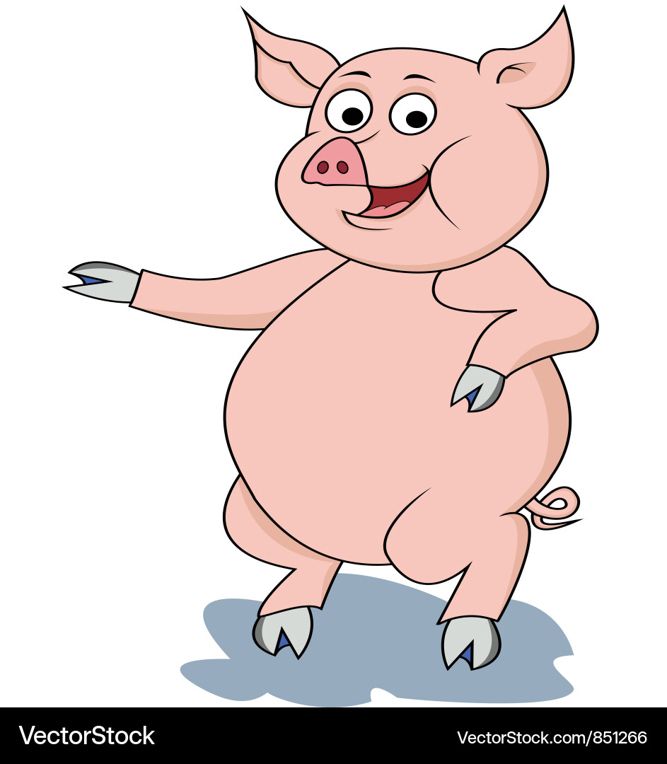 Cute Pig Cartoon Character vector image