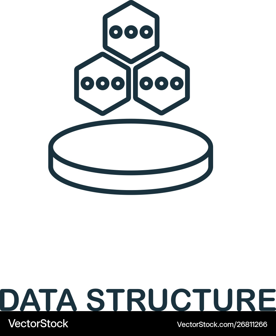 Data structure icon thin outline style design Vector Image