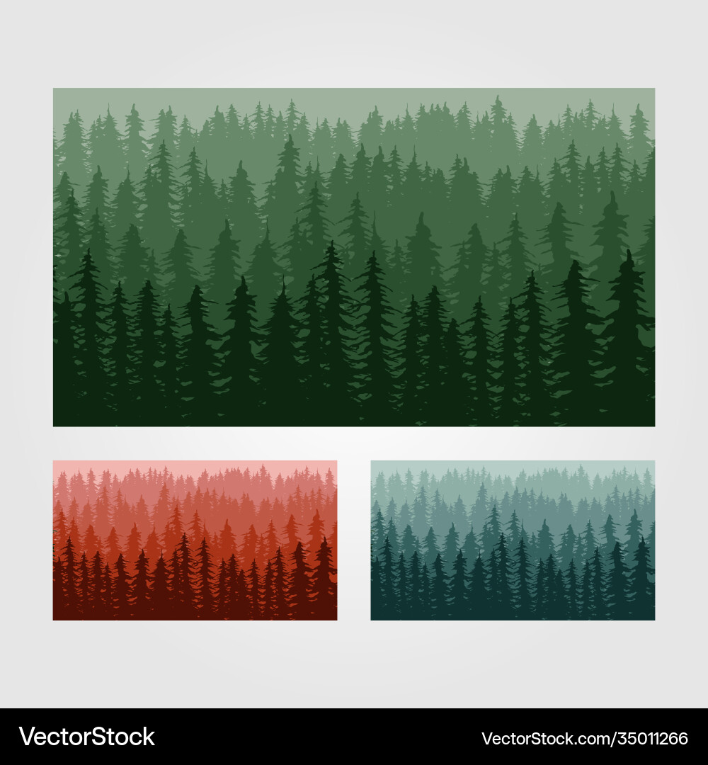 Dense Pine Forest Background vector image