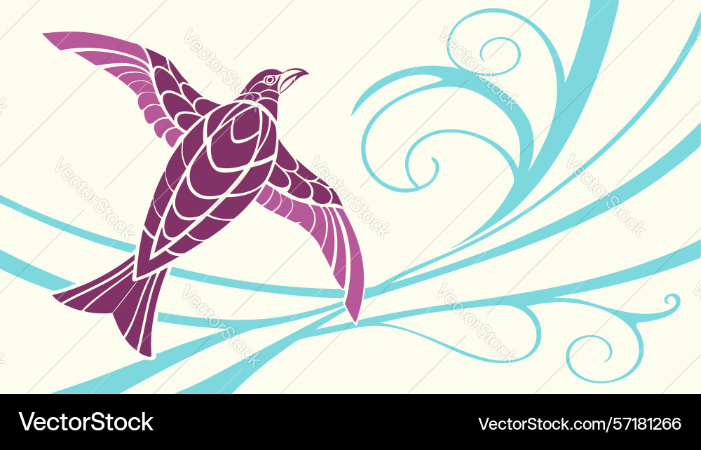Dynamic birds in flight abstract swirls design Vector Image
