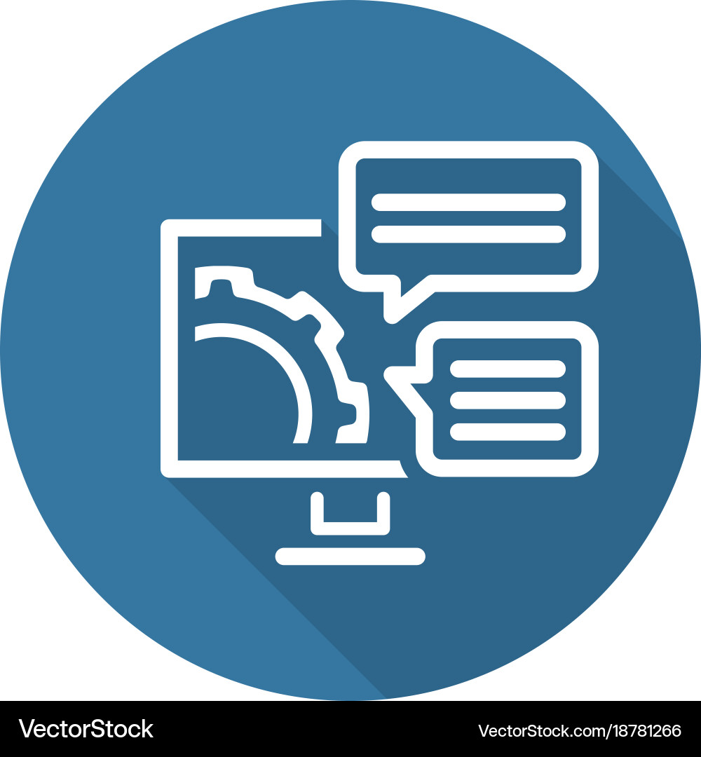 Engineering solutions icon gear and computer Vector Image