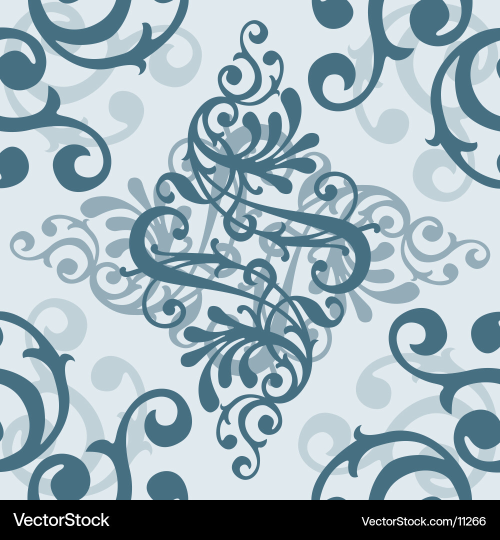 Intricate Floral Scroll Pattern Vector Image