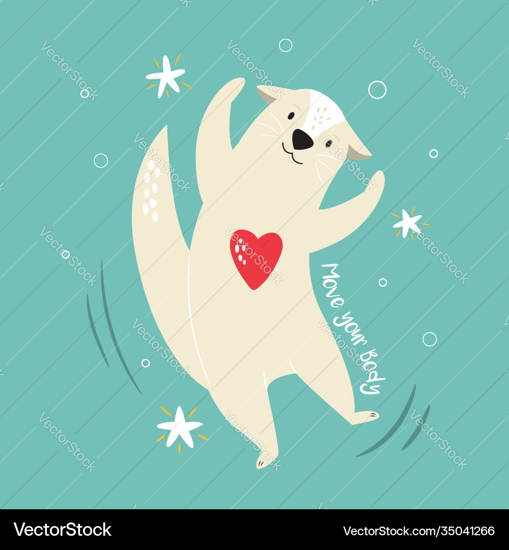 Lustig ein fröhlicher Otter und Text Lustig ein fröhlicher Otter und Text vektorbild