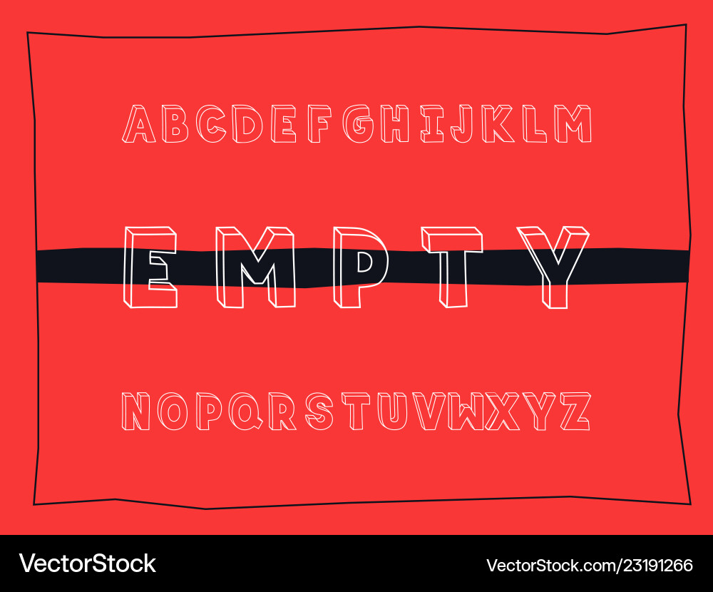 Minimalist Empty Font Alphabet vector image