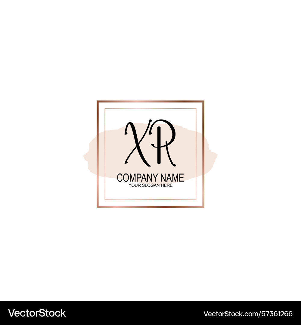 Minimalist handwritten xr initial logos with soft Vector Image