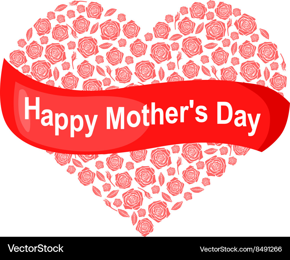 Mother rose heart Vector Image