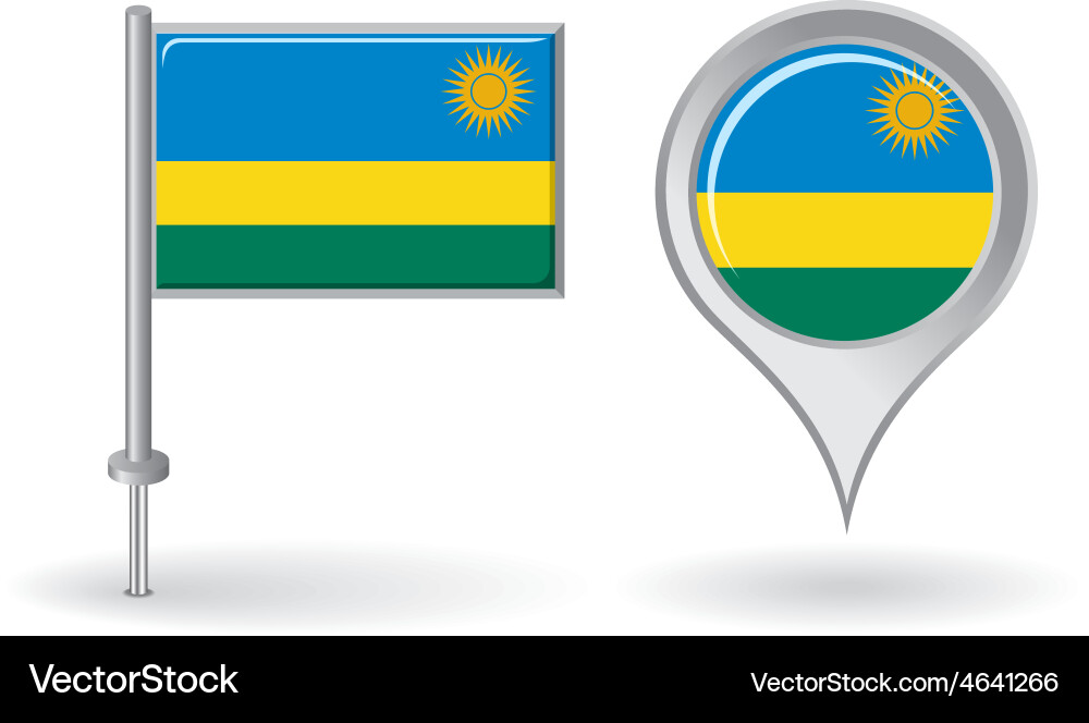 Rwanda Map Pin & Location Pointer vector image
