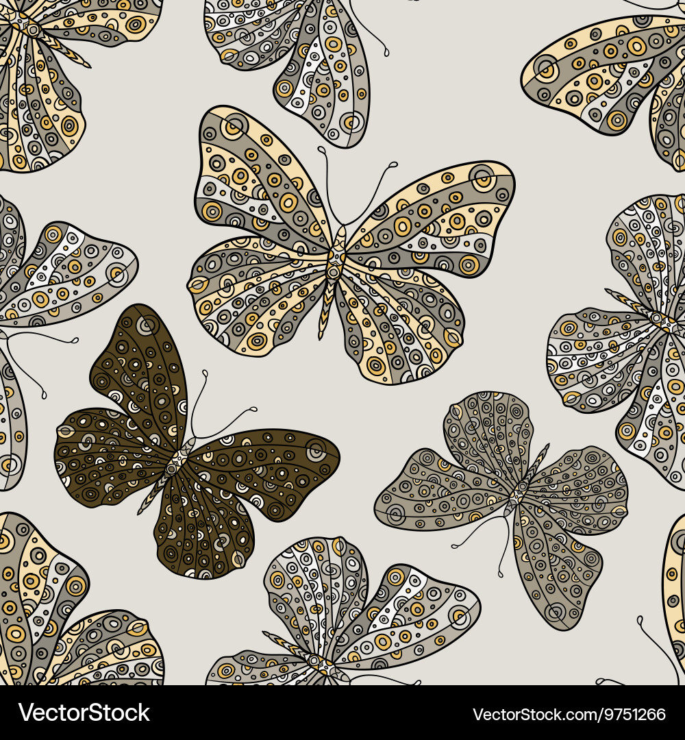Seamless pattern with butterflies vector image