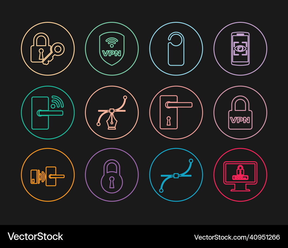 Set line monitor with password lock vpn please Set line monitor with password lock vpn please vector image