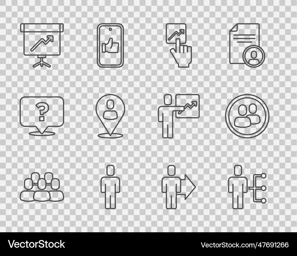 Set line project team base user of man Set line project team base user of man Vector Image