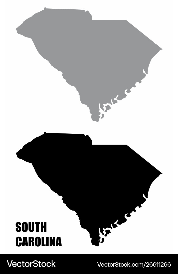 South carolina state silhouette maps South carolina state silhouette maps vector image
