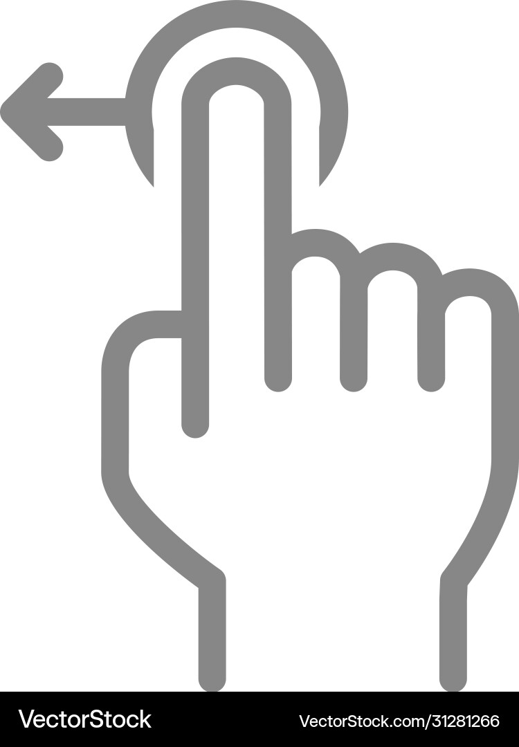 Touch Screen Gesture Icon - Swipe Left Vector Image