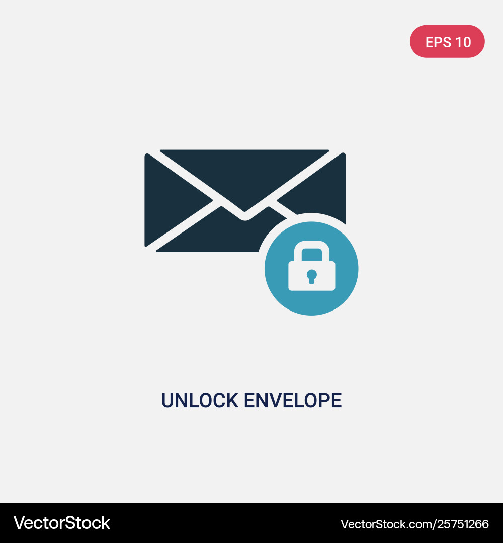 Two color unlock envelope icon from user Two color unlock envelope icon from user vector image