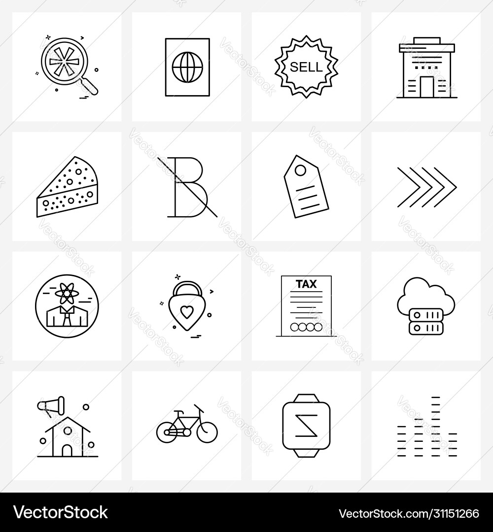 Ui set 16 grundlegende Linie Icons Universität real Vektorbild
