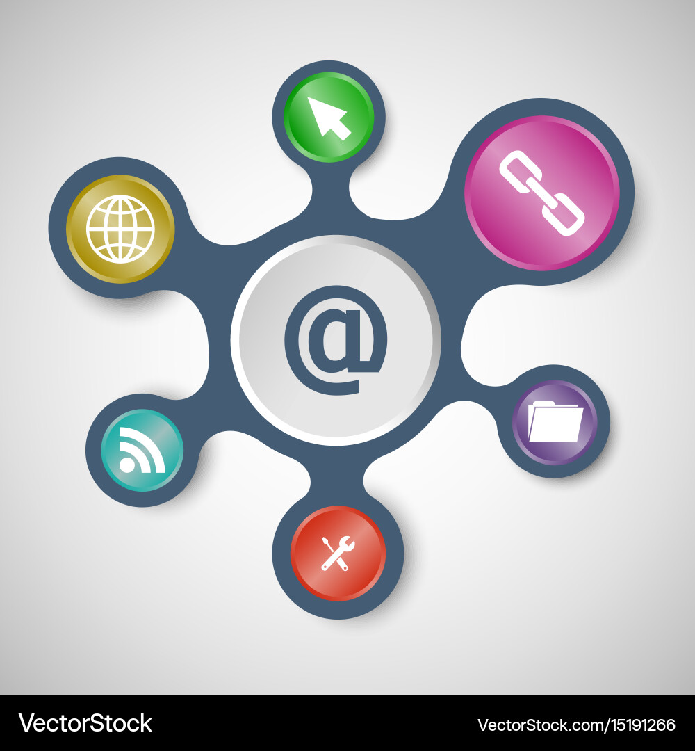 Website infographic templates with connected Vector Image