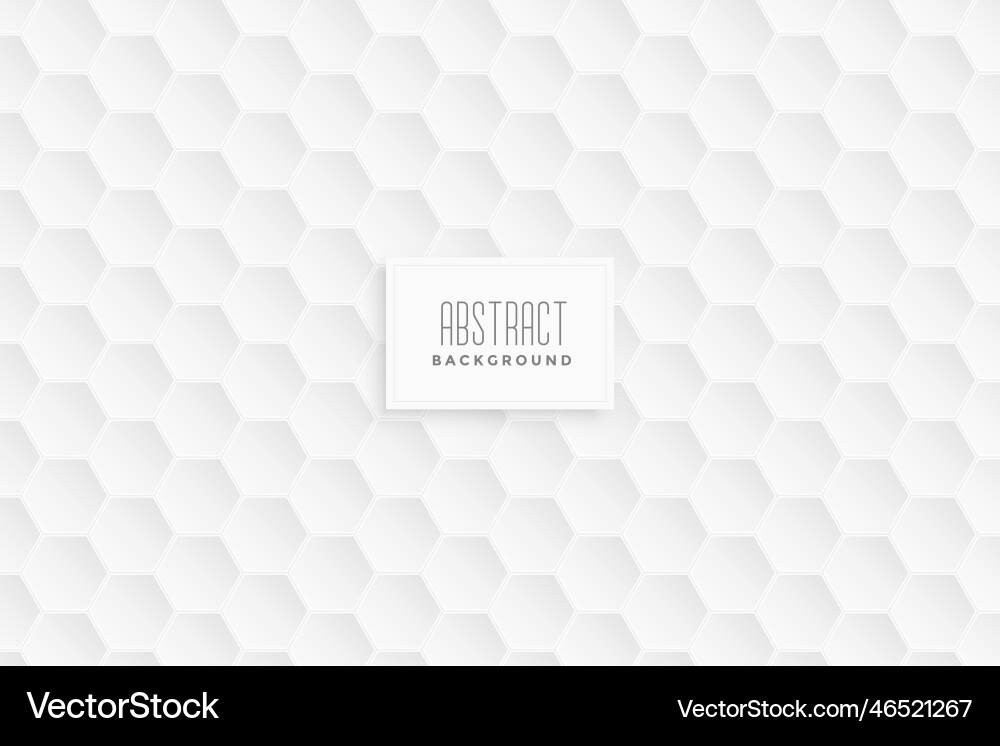 3d hexagonal white pattern background vector image