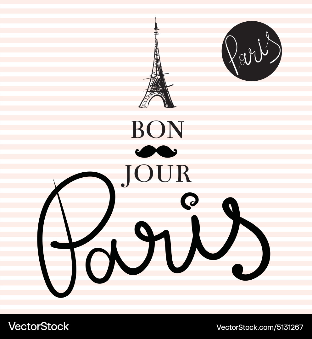 Artistic eiffel tower design vector image