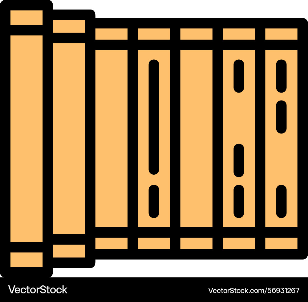 Bamboo scroll line filled style icon design Vector Image