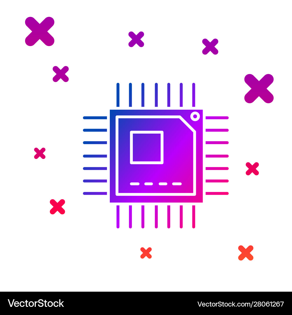 Color computer processor with microcircuits cpu Color computer processor with microcircuits cpu vector image