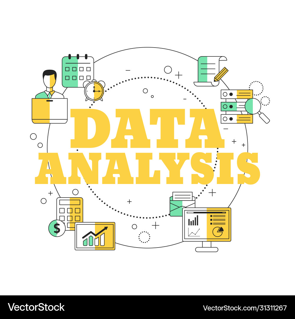 Data analysis concept Data analysis concept vector image