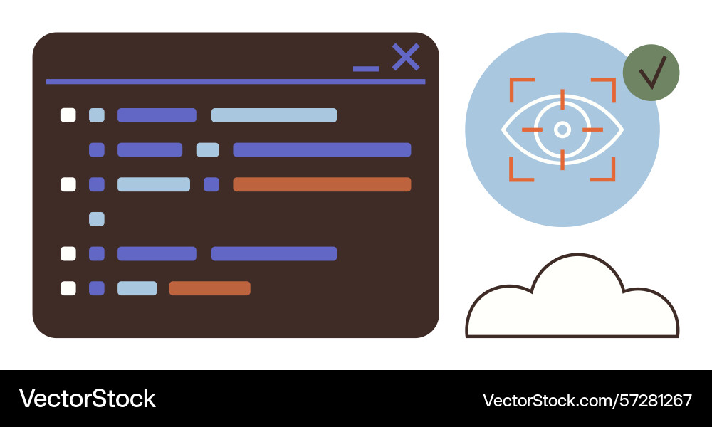 Data inspection and code analysis with eye Data inspection and code analysis with eye vector image
