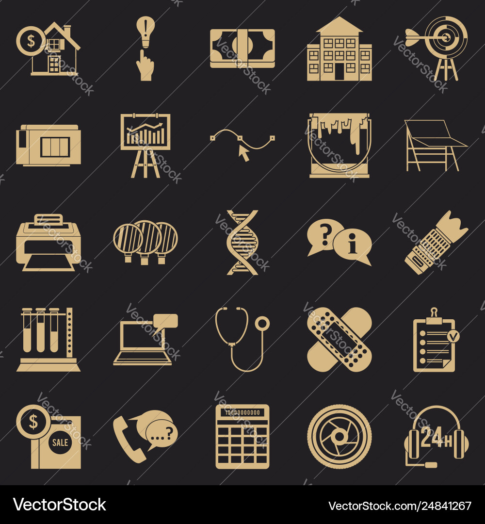 Department icons set simple style Department icons set simple style vector image