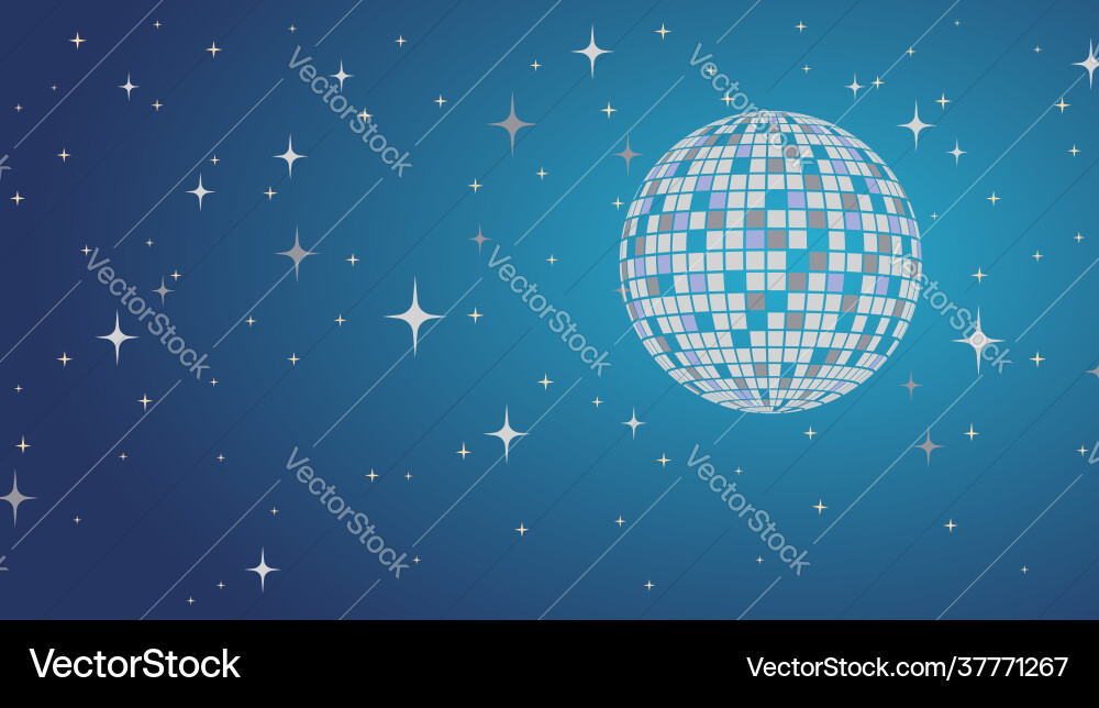 Disco ball lltustration night party Disco ball lltustration night party vector image