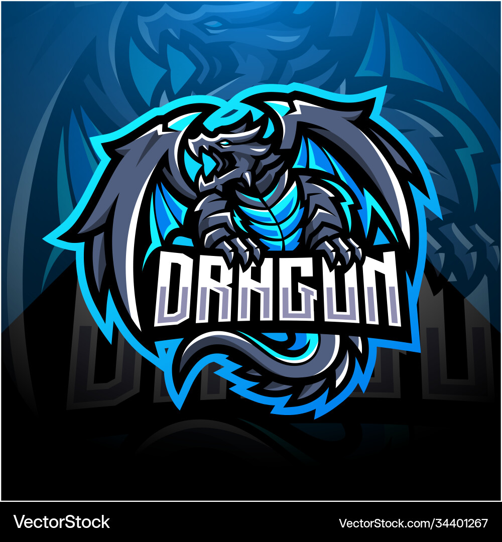 Dragon Esports Mascot Logo vector image