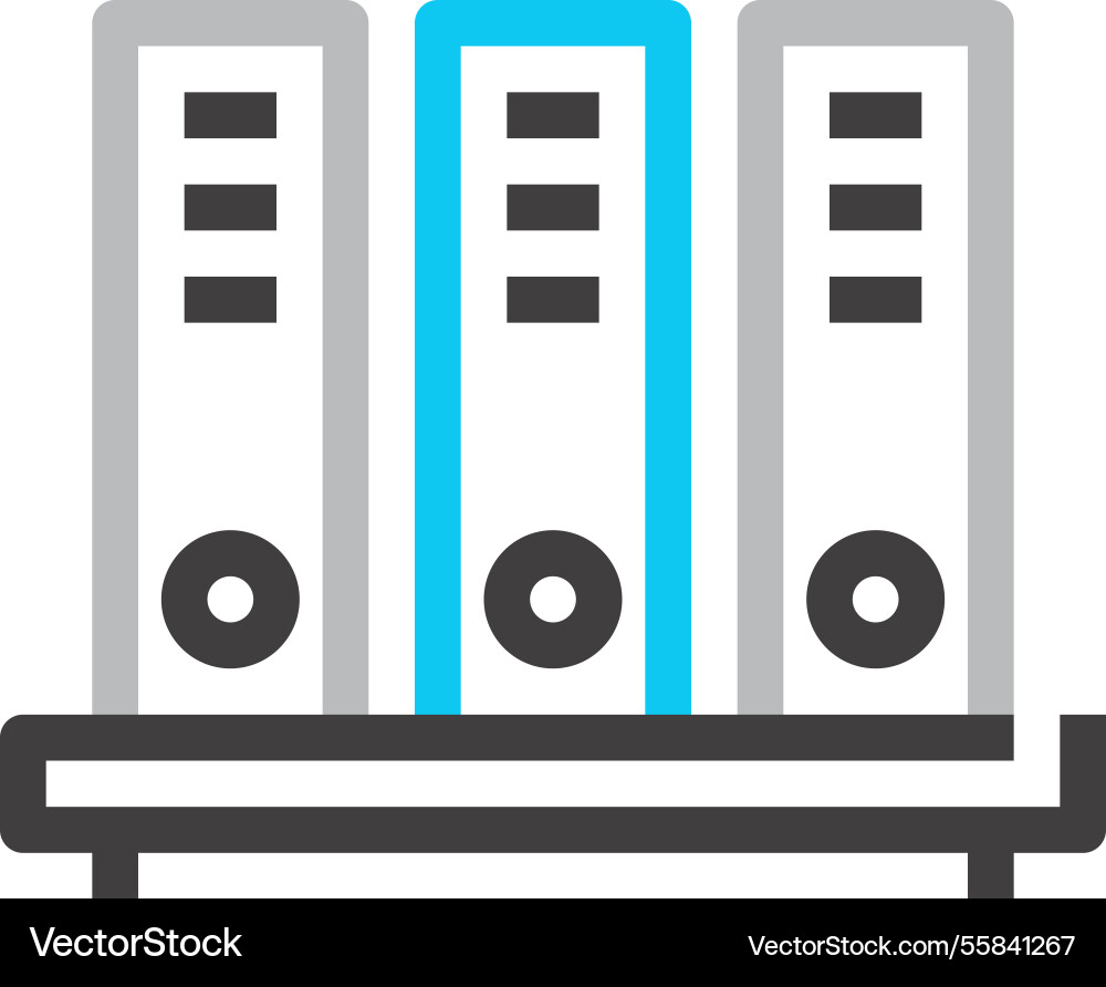 Files shelf flat line web icon concept Files shelf flat line web icon concept vector image