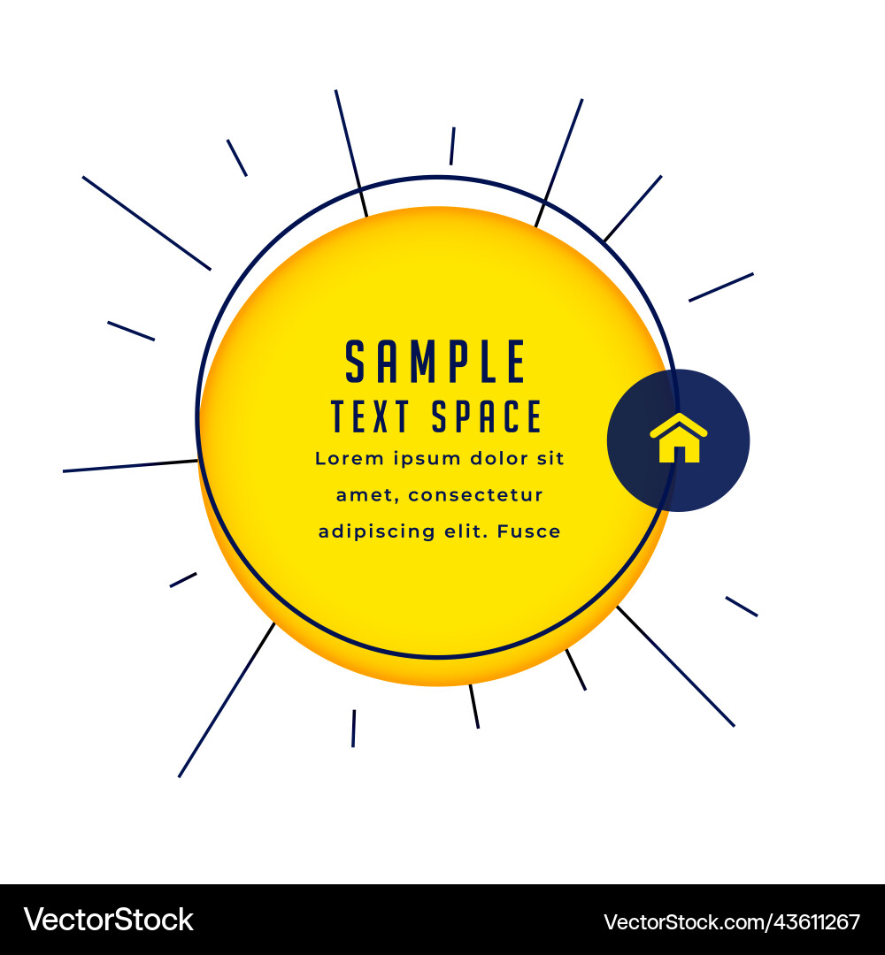Line style circular frame with text message vector image