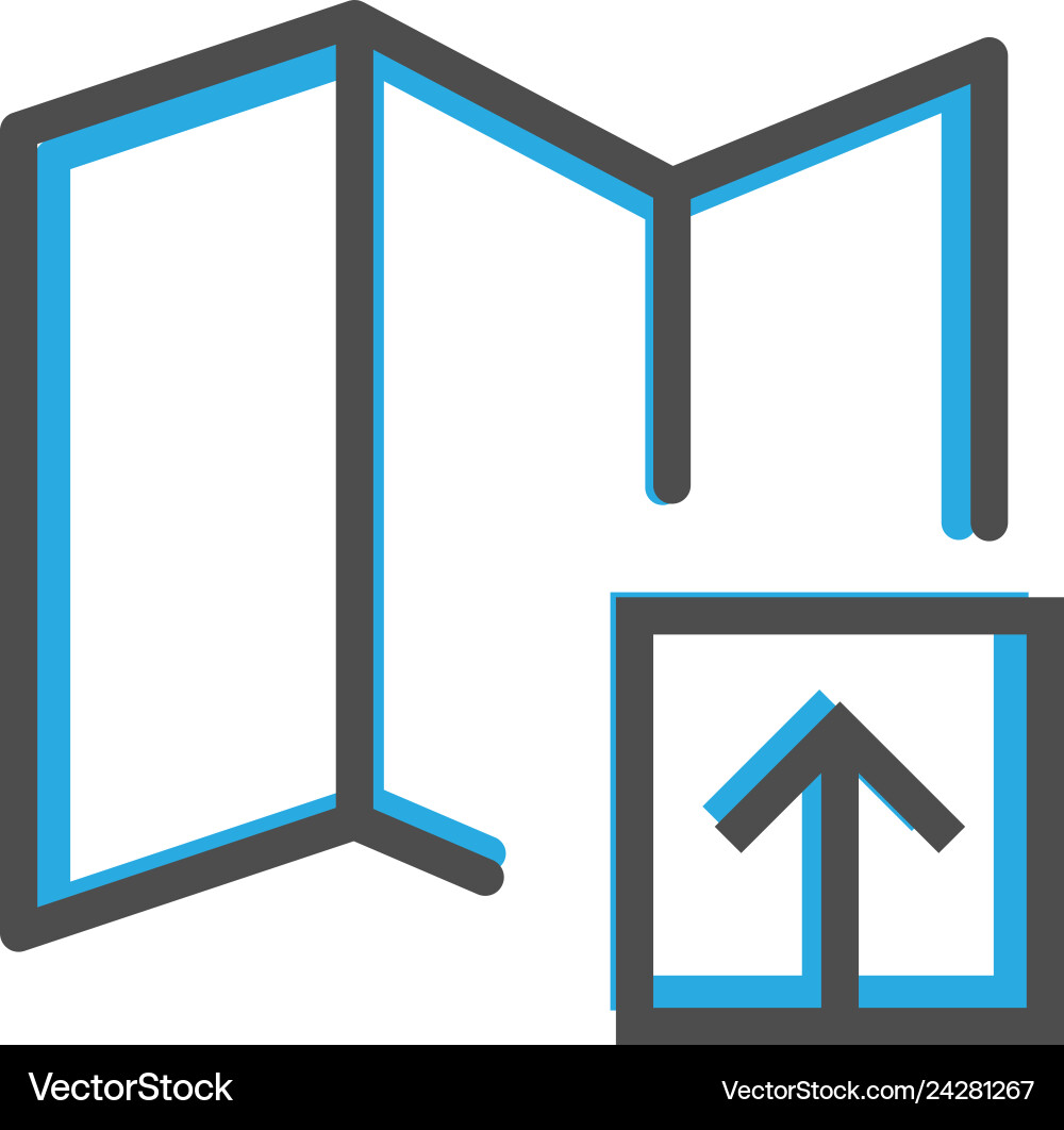 Map icon design interaction line Map icon design interaction line Vector Image