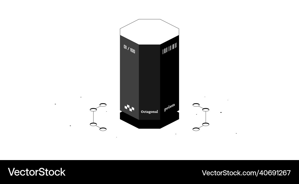 Octagonal Prism - 3D Geometric Shape Vector Image
