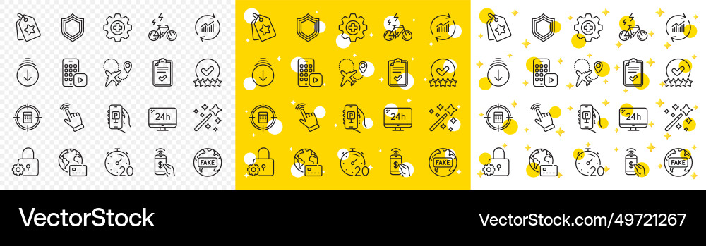 Outline checklist cursor and calculator target vector image