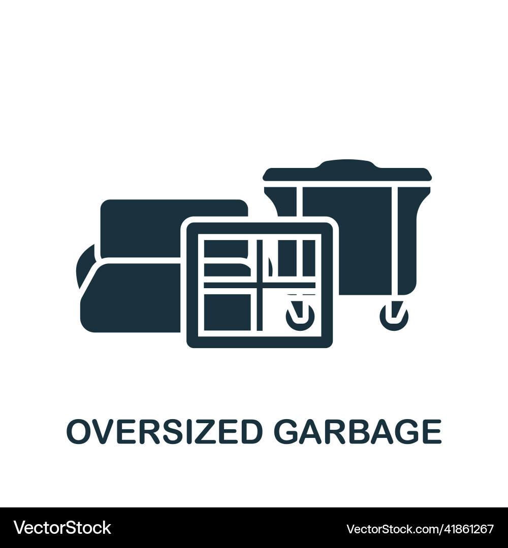 Oversized garbage icon monochrome simple Oversized garbage icon monochrome simple vector image