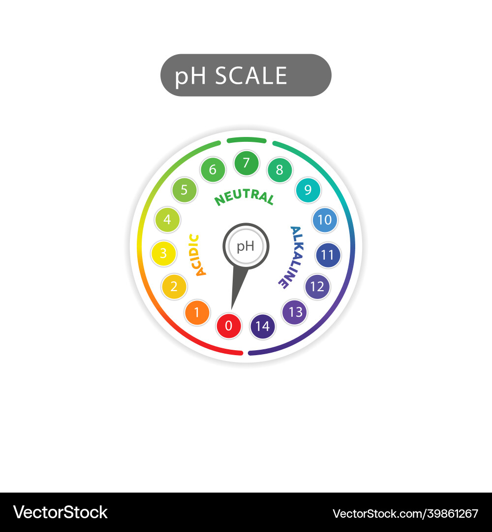 Ph scale indicator chart diagram analysis Vector Image