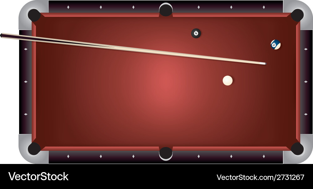 Pool Table with Balls Royalty Free Vector Image