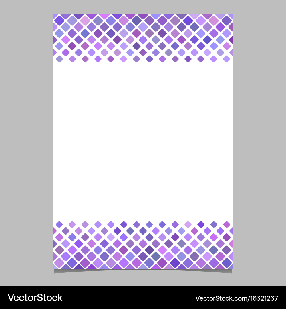 Purple diagonal square pattern page template vector image