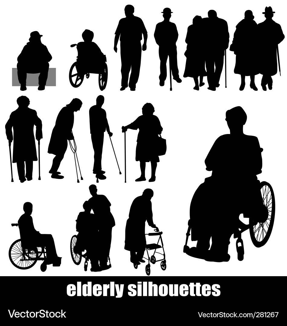 Senior Silhouette Collection vector image